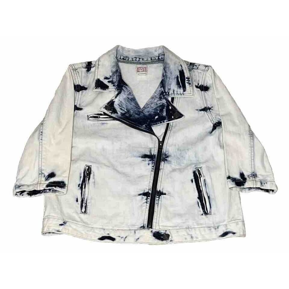 Canyon River Blues Vintage Crop Sleeve Jean Jacket Missy Large Denim